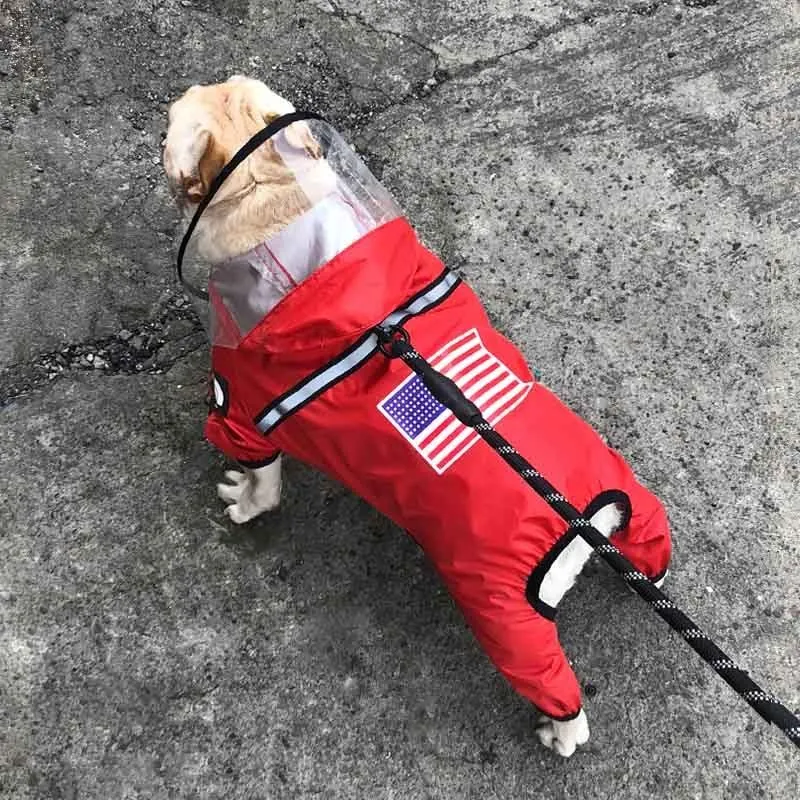 Дощовик для собак з капюшоном dog face червоний S розмір Дощовик для собак з капюшоном dog face червоний S розмір