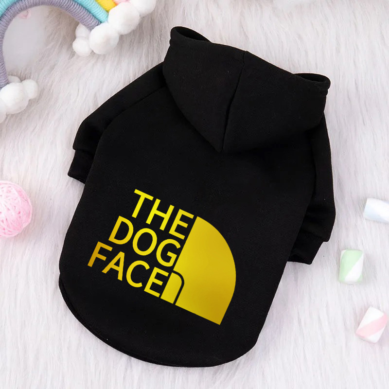 Толстовка для собак с капюшоном черная с золотым the dog face M Толстовка для собак с капюшоном черная с золотым the dog face M