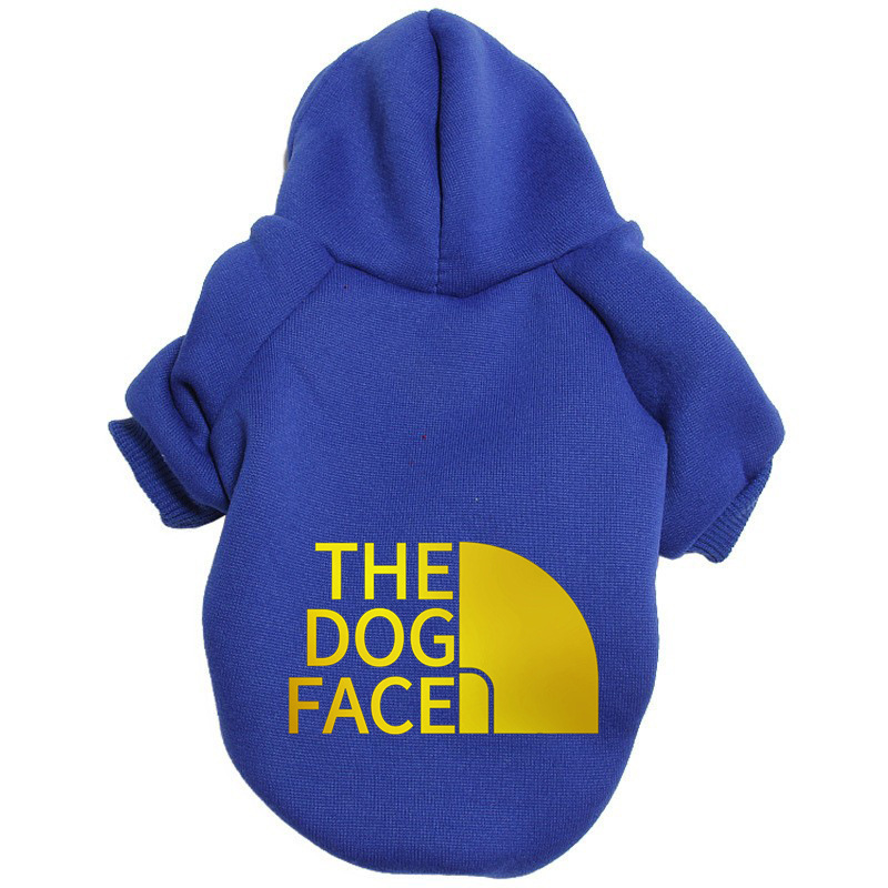 Толстовка для собак с капюшоном синяя с золотым the dog face XL Толстовка для собак с капюшоном синяя с золотым the dog face XL