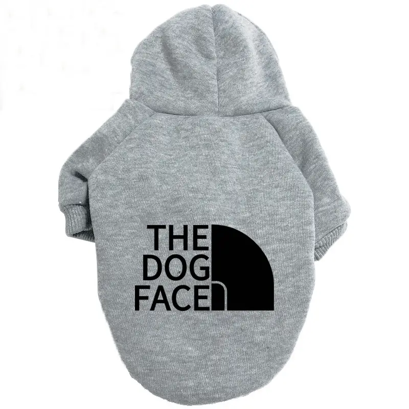 Толстовка для собак с капюшоном серая с черным the dog face M Толстовка для собак с капюшоном серая с черным the dog face M