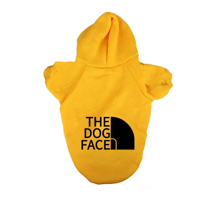 Толстовка для собак с капюшоном желтая с черным the dog face S Толстовка для собак с капюшоном желтая с черным the dog face S