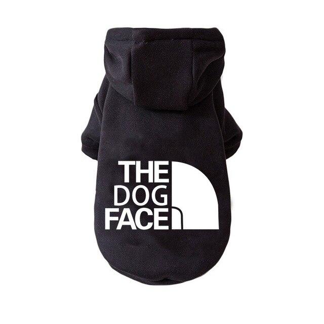 Толстовка для собак з капюшоном чорна з білим the dog face S Толстовка для собак з капюшоном чорна з білим the dog face S