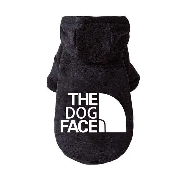 Толстовка для собак з капюшоном чорна з білим the dog face M Толстовка для собак з капюшоном чорна з білим the dog face M