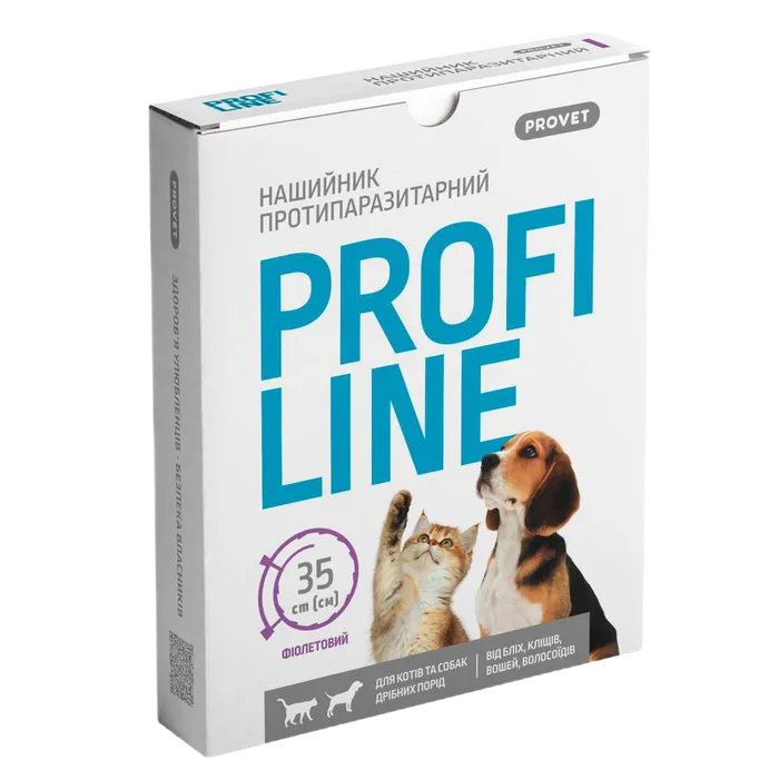 Ошейник для котов и собак ProVet Profiline, фиолетовый 35см Ошейник для котов и собак ProVet Profiline, фиолетовый 35см