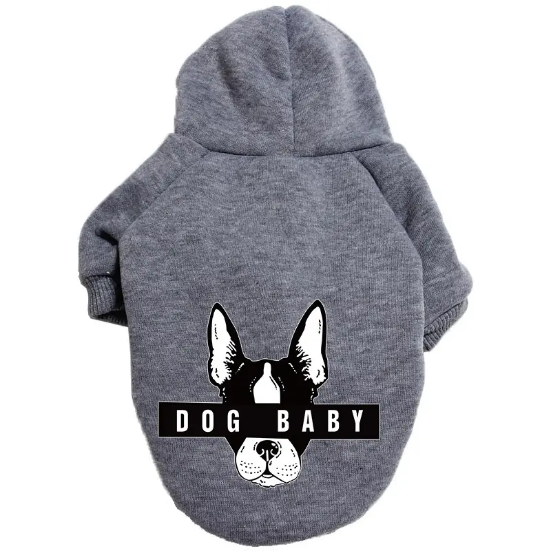 Толстовка для собак на флисе Dog baby серого цвета размер S 5XL Толстовка для собак на флисе Dog baby серого цвета размер S 5XL