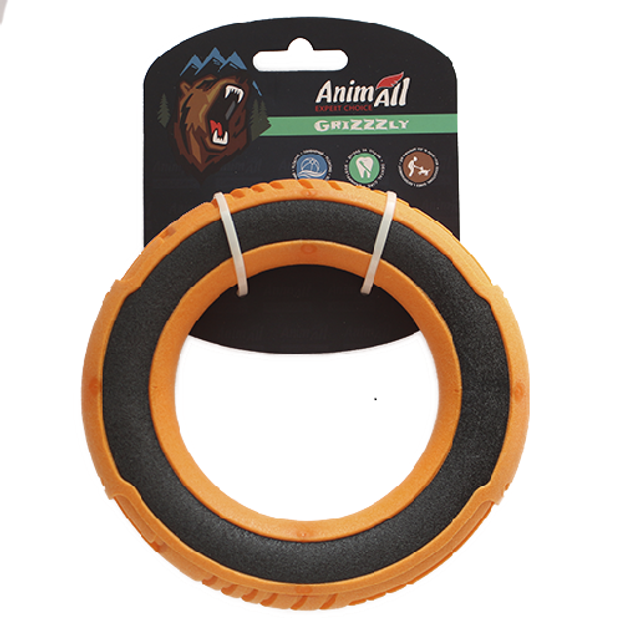 Іграшка для собак AnimAll GrizZzly супер-кільце, помаранчеве 15 см Іграшка для собак AnimAll GrizZzly супер-кільце, помаранчеве 15 см