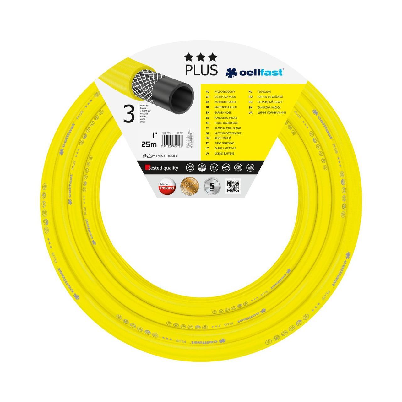 Поливальний тришаровий шланг Plus 1'' 25м Cellfast Поливальний тришаровий шланг Plus 1'' 25м Cellfast