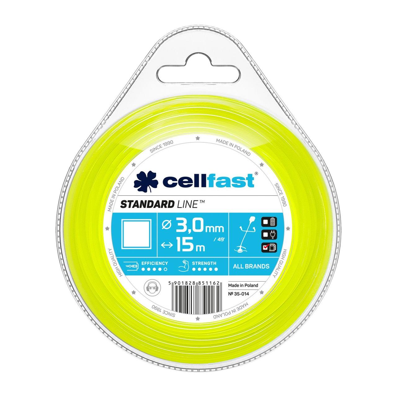 Лезо для тріммера – квадрат 3,0 мм x 15 м Cellfast Лезо для тріммера – квадрат 3,0 мм x 15 м Cellfast