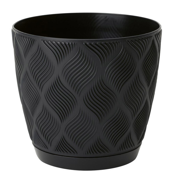 Горшок для цветов Flow-19 3,55 л черный с подставкой Form-Plastic Горшок для цветов Flow-19 3,55 л черный с подставкой Form-Plastic