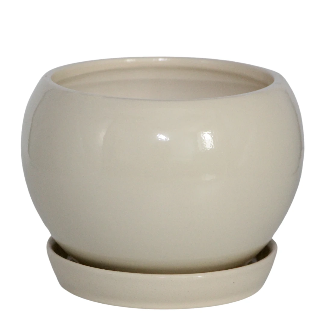 Керамічний горщик Шар 2,5 л глянець Бежевий Nana CERAMICS Керамічний горщик Шар 2,5 л глянець Бежевий Nana CERAMICS