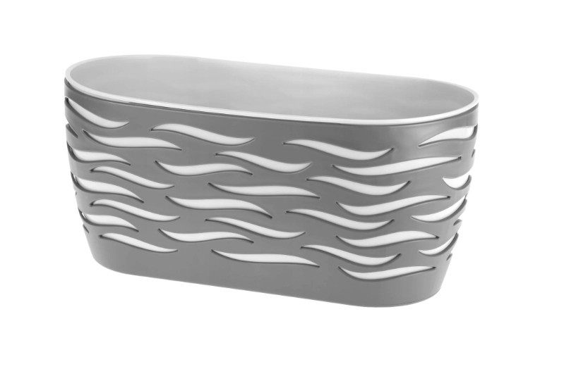 Горшок для цветов Sahara Duo Oval-35 6 л серый-белый Form-Plastic Горшок для цветов Sahara Duo Oval-35 6 л серый-белый Form-Plastic