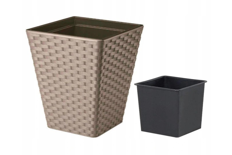 Горшок Rattana kwadro-30 бежевый Form-Plastic Горшок Rattana kwadro-30 бежевый Form-Plastic