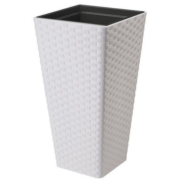 Горщик FormPlastic Rattana Slim kvadro — 30 білий Form-Plastic Горщик FormPlastic Rattana Slim kvadro — 30 білий Form-Plastic