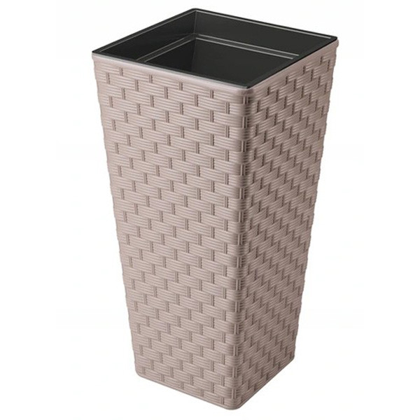 Горшок Rattana Slim kvadro - 30 бежевый Form-Plastic Горшок Rattana Slim kvadro - 30 бежевый Form-Plastic