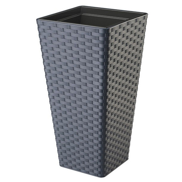 Горшок Rattana Slim kvadro - 30 антрацит Form-Plastic Горшок Rattana Slim kvadro - 30 антрацит Form-Plastic