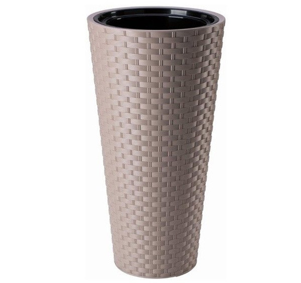 Горшок Rattana Slim - 30 бежевый Form-Plastic Горшок Rattana Slim - 30 бежевый Form-Plastic