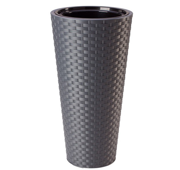 Горщик FormPlastic Rattana Slim — 30 антрацит Form-Plastic Горщик FormPlastic Rattana Slim — 30 антрацит Form-Plastic