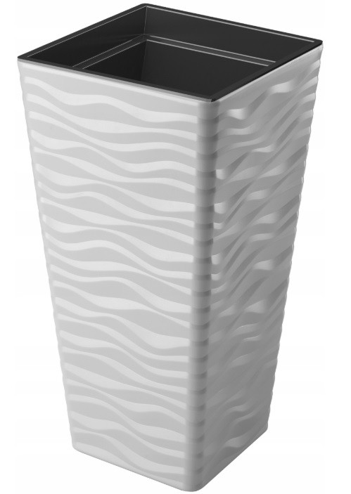 Горшок Sahara slim kwadro-30 серый Form-Plastic Горшок Sahara slim kwadro-30 серый Form-Plastic