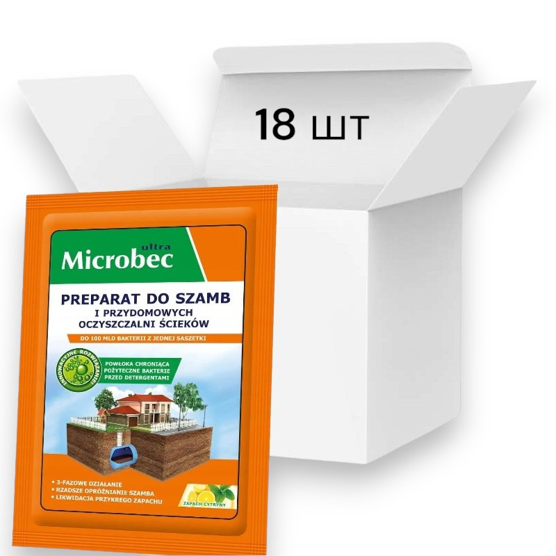 Средство для выгребных ям и септиков Microbec ultra 18 шт. х 25 гр. Средство для выгребных ям и септиков Microbec ultra 18 шт. х 25 гр.