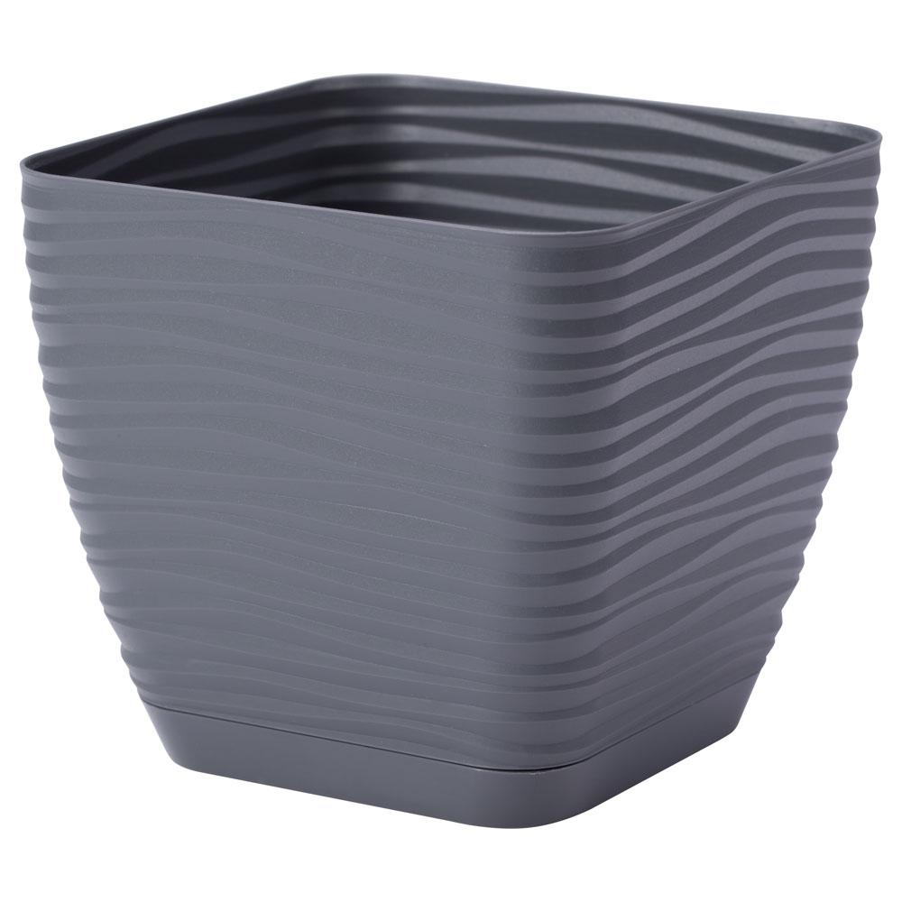 Горшок для цветов Sahara mini kwadro-19 4,2 л антрацит Form-Plastic Горшок для цветов Sahara mini kwadro-19 4,2 л антрацит Form-Plastic