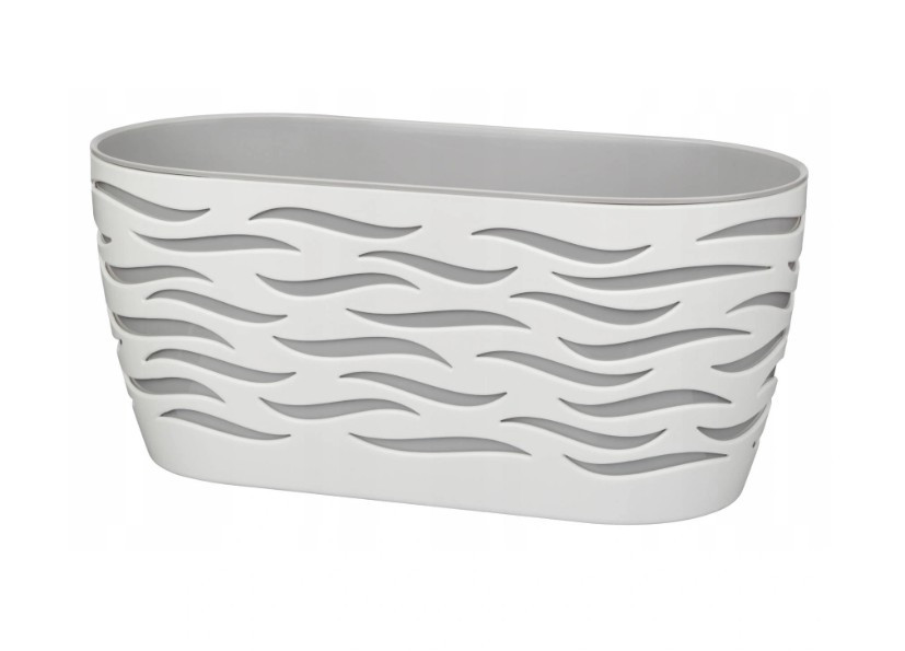 Горшок для цветов Sahara Duo Oval-35 6 л белый-серый Form-Plastic Горшок для цветов Sahara Duo Oval-35 6 л белый-серый Form-Plastic