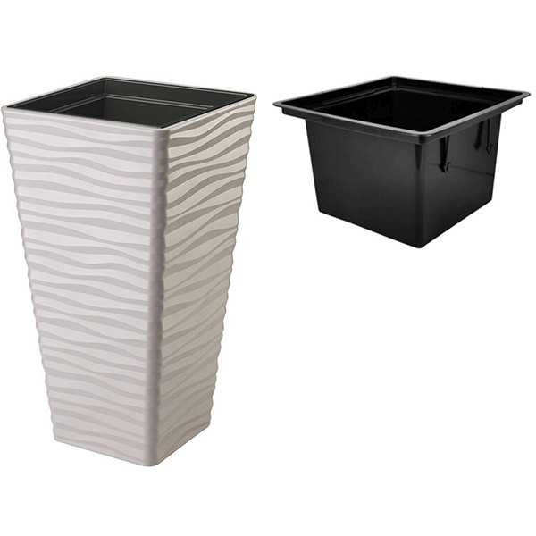 Горшок для цветов Sahara slim kwadro-40 серый Form-Plastic Горшок для цветов Sahara slim kwadro-40 серый Form-Plastic
