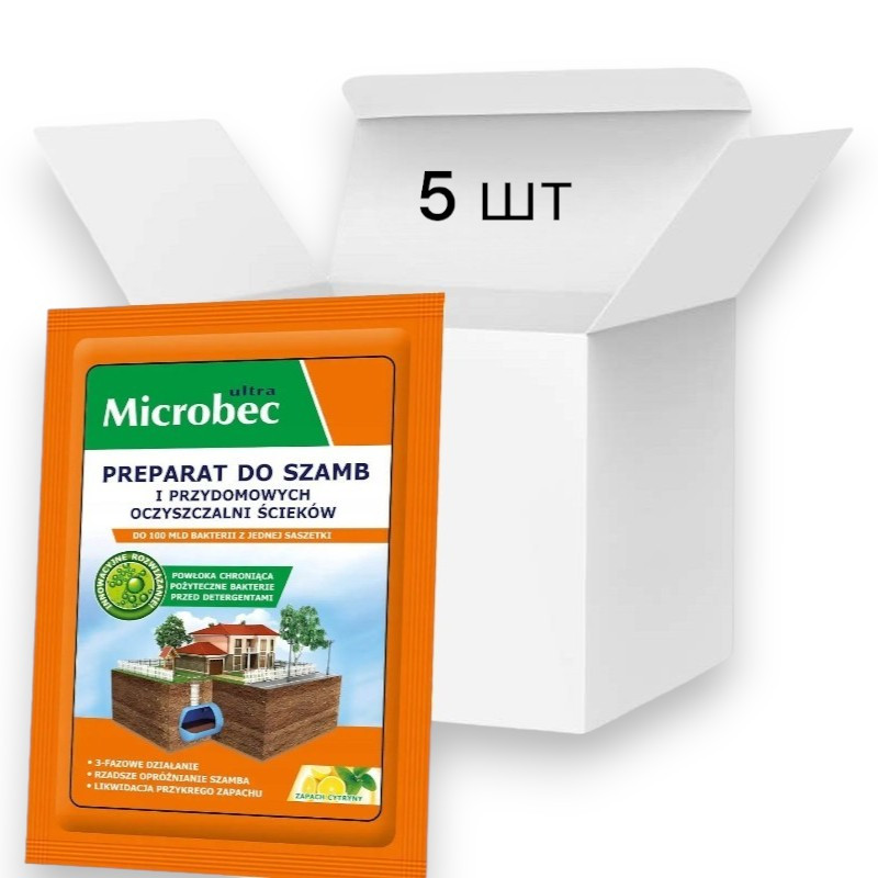 Средство для выгребных ям и септиков Microbec ultra 5 шт. х 25 гр. Средство для выгребных ям и септиков Microbec ultra 5 шт. х 25 гр.