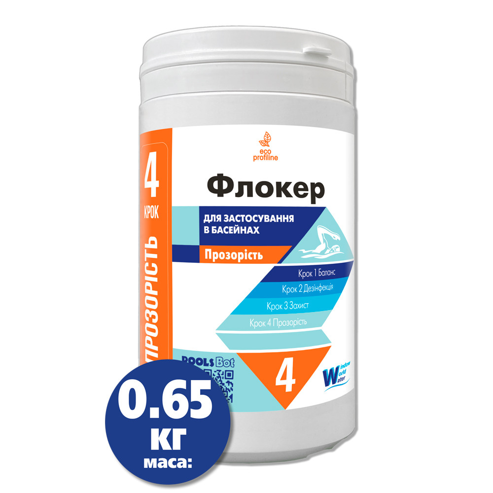 Средство для прозрачности воды в бассейне Флокер 0.65кг WWW Порошок (туба) Средство для прозрачности воды в бассейне Флокер 0.65кг WWW Порошок (туба)
