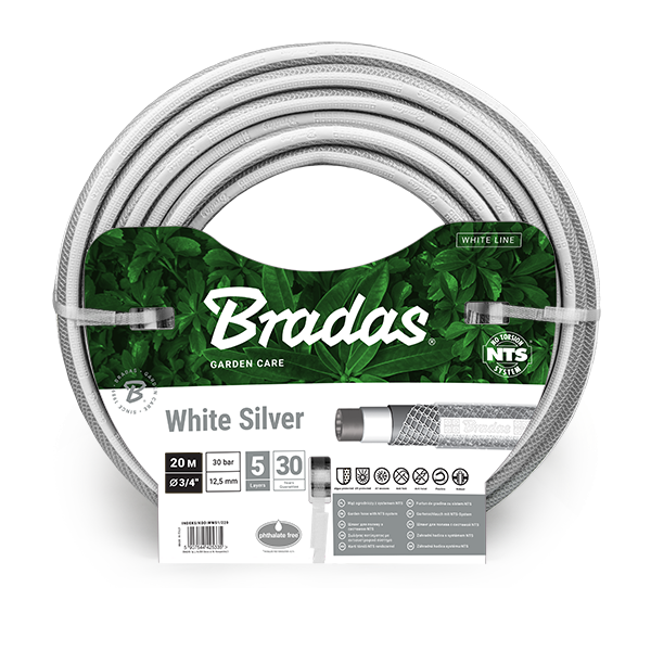Шланг для поливу NTS WHITE SILVER 3/4 Шланг для поливу NTS WHITE SILVER 3/4