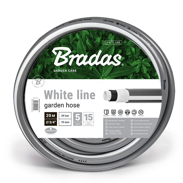 Шланг для поливу 5-тишаровий WHITE LINE 3/4 Шланг для поливу 5-тишаровий WHITE LINE 3/4