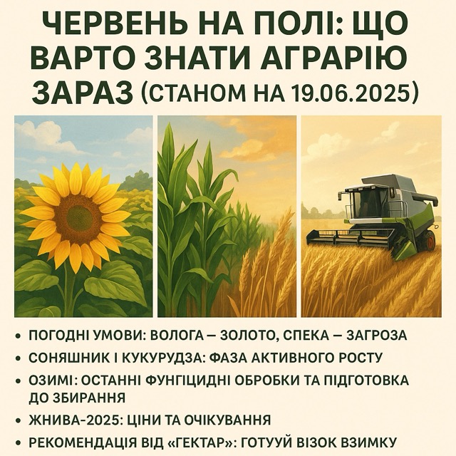 Середина Червеня : що варто знати аграрію зараз 