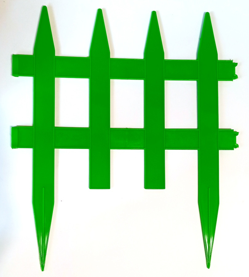 Паркан (штакетник) для клумби зелений 1,5 м* 23 см Паркан (штакетник) для клумби зелений 1,5 м* 23 см