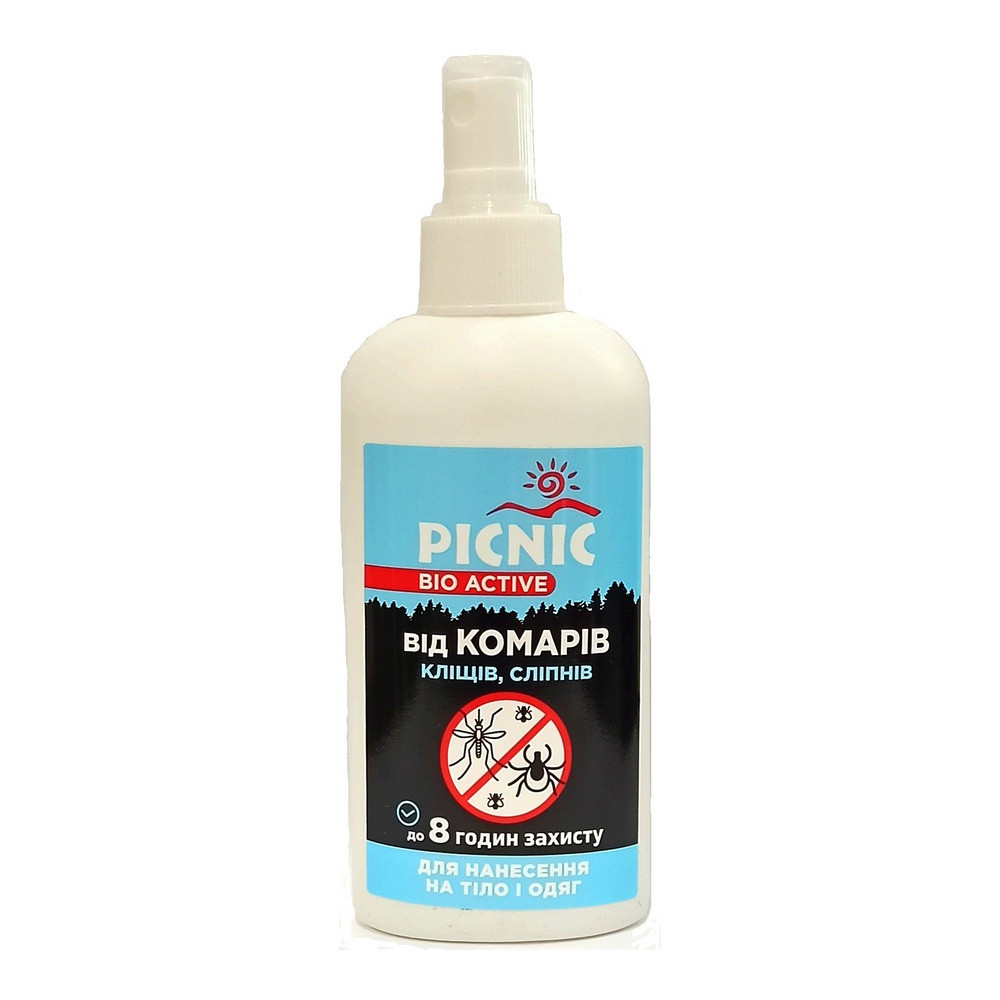 Спрей Picnic Bio Active от комаров, клещей, слепней, 100 мл Спрей Picnic Bio Active от комаров, клещей, слепней, 100 мл