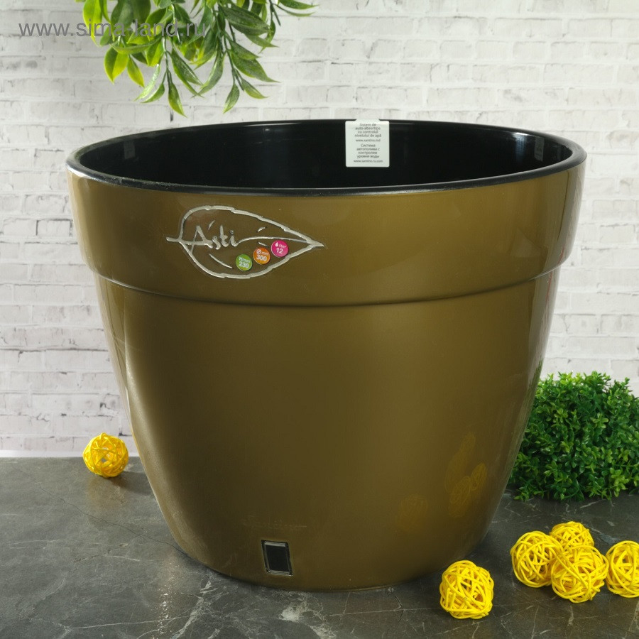Горшок пластиковый Асти 4 л золотой Горшок пластиковый Асти 4 л золотой