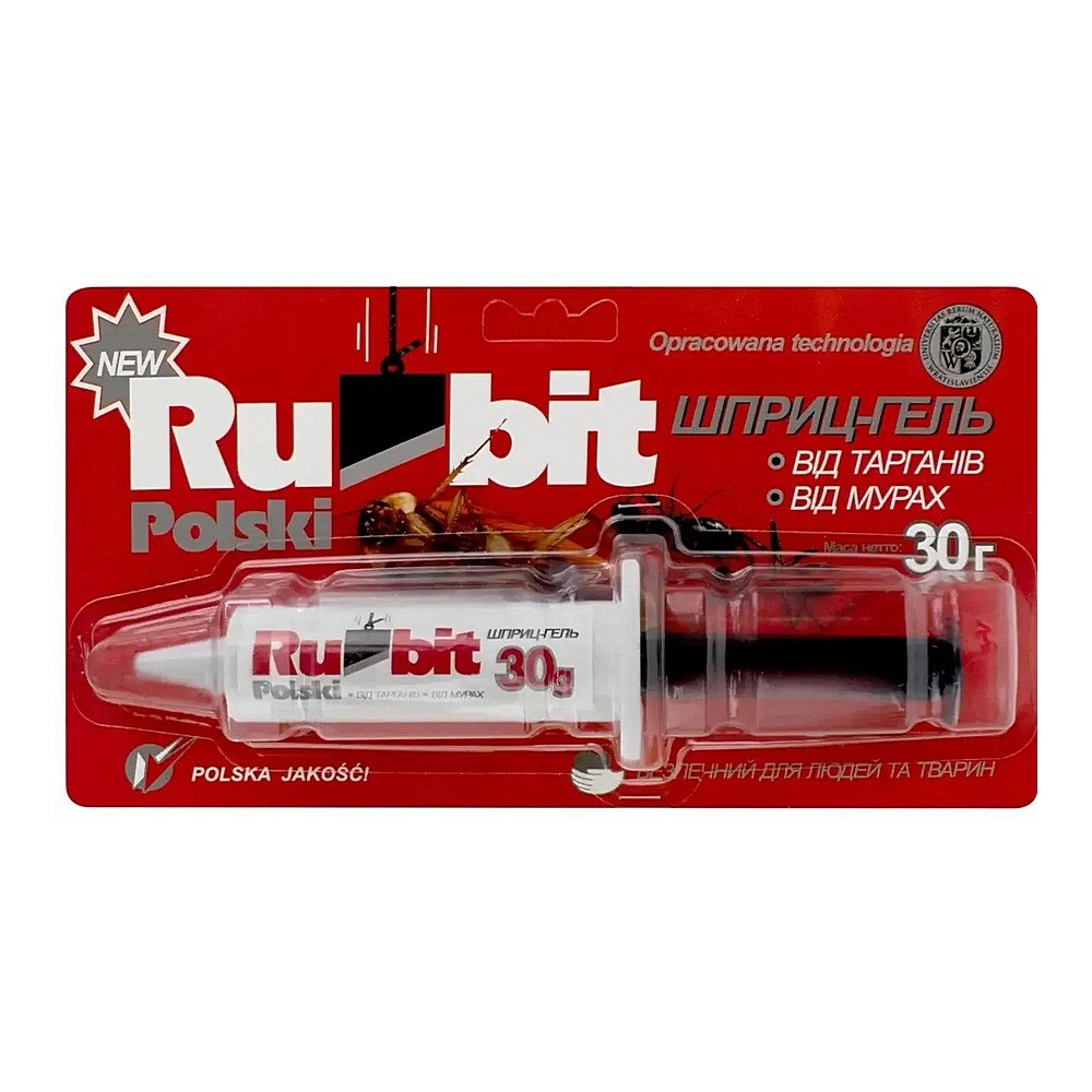 Рубіт гель від тагранів та мурах шприц 30 г Рубіт гель від тагранів та мурах шприц 30 г