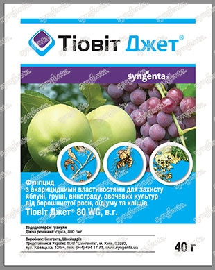 Фунгіцид-акарицид Тіовіт Джет 40 г Фунгіцид-акарицид Тіовіт Джет 40 г