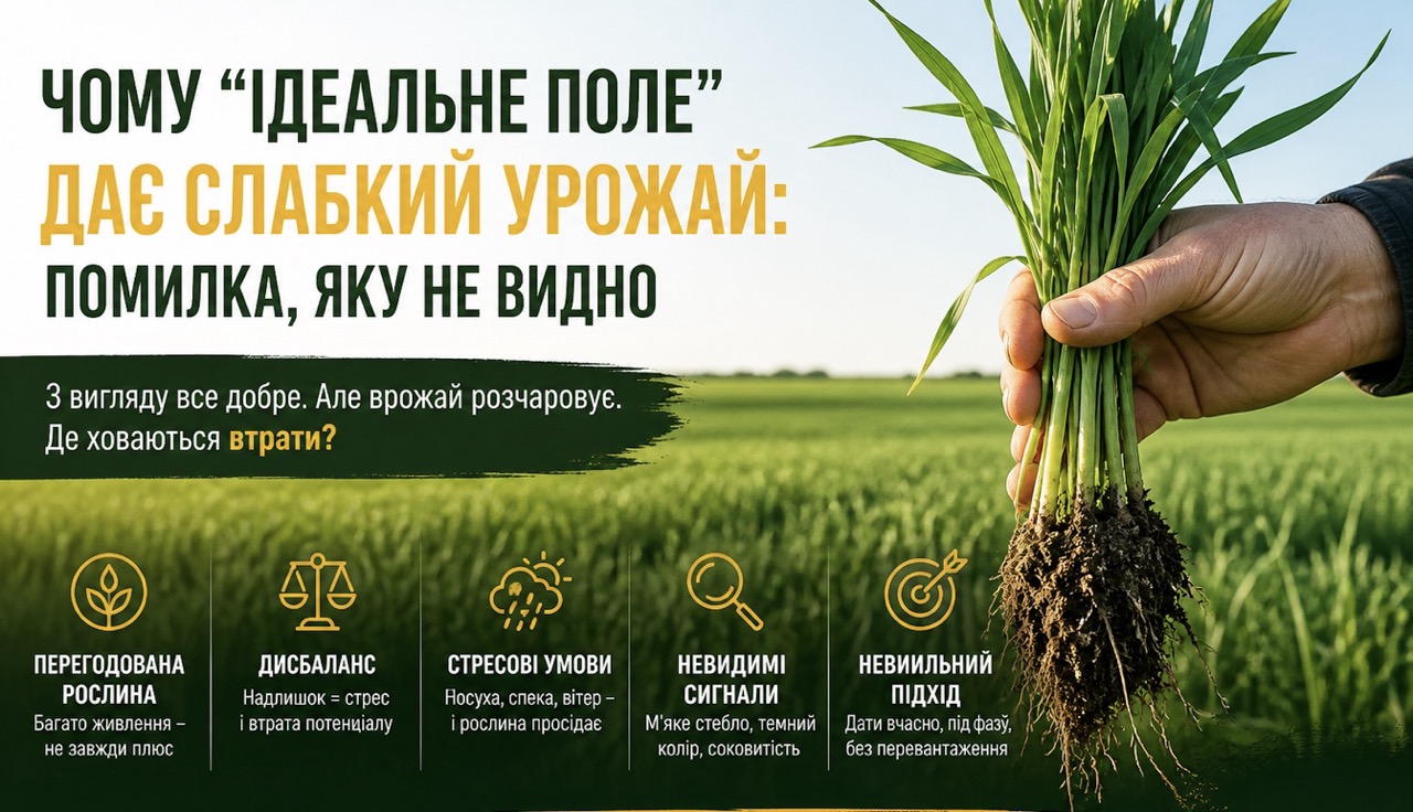 Чому “ідеальне поле” дає слабкий урожай: помилка, яку не видно