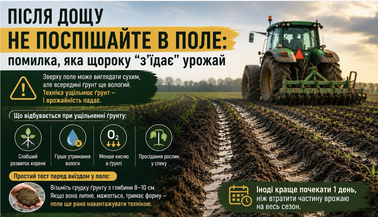 Після дощу не поспішайте в поле: помилка, яка щороку “з’їдає” урожай