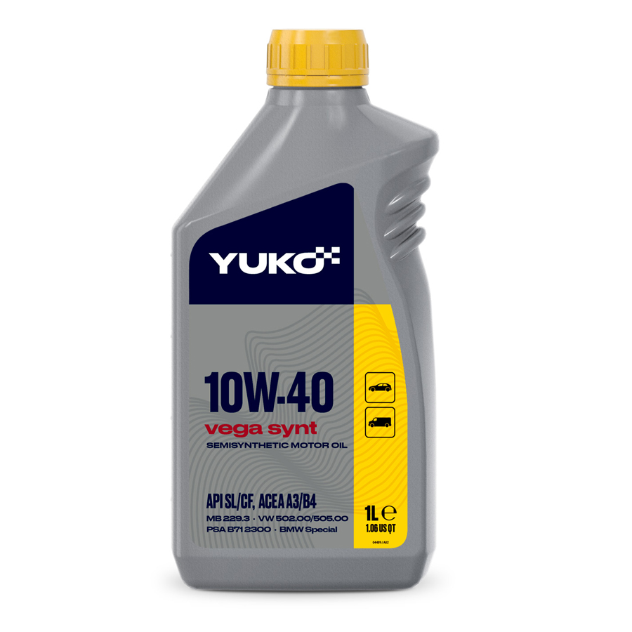 Олива моторна YUKO VEGA SYNT 10W-40 API SL/CF каністра 1л ПЕ Олива моторна YUKO VEGA SYNT 10W-40 API SL/CF каністра 1л ПЕ