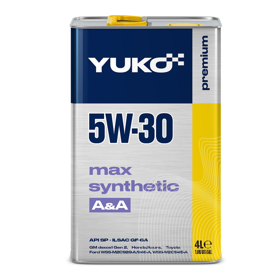 Олива моторна YUKO MAX SYNTHETIC A&A 5W-30 API SP каністра 4л жерсть Олива моторна YUKO MAX SYNTHETIC A&A 5W-30 API SP каністра 4л жерсть