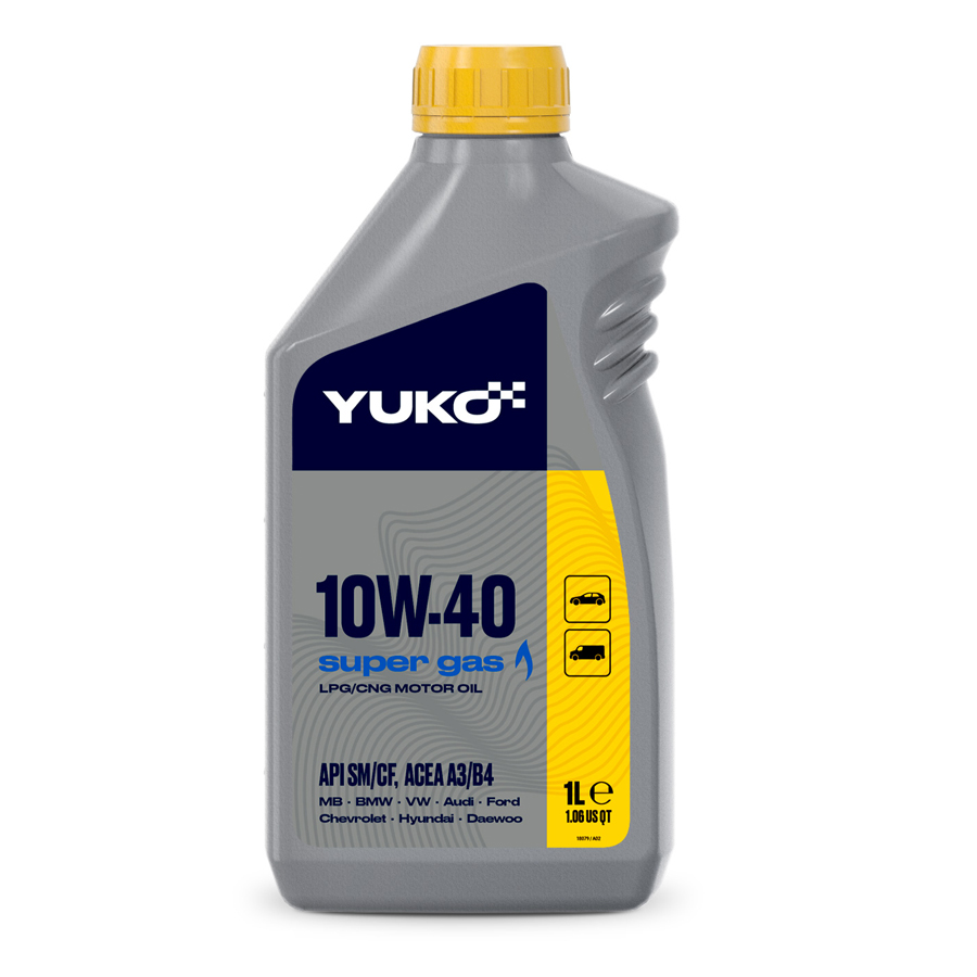 Олива моторна YUKO SUPER GAS 10W-40 API SМ/CF каністра 1л ПЕ Олива моторна YUKO SUPER GAS 10W-40 API SМ/CF каністра 1л ПЕ