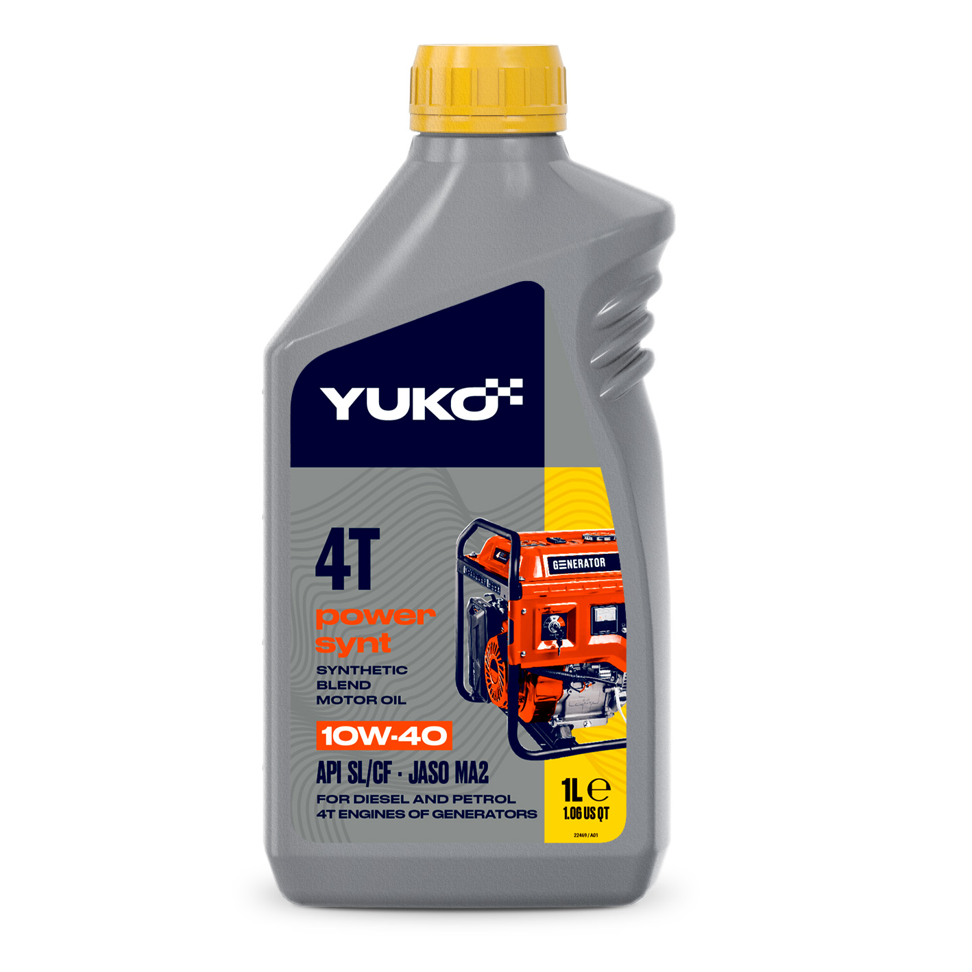 Олива моторна YUKO POWER SYNT 4Т 10W-40 API SL/CF, JASO MA2 каністра 1л ПЕ