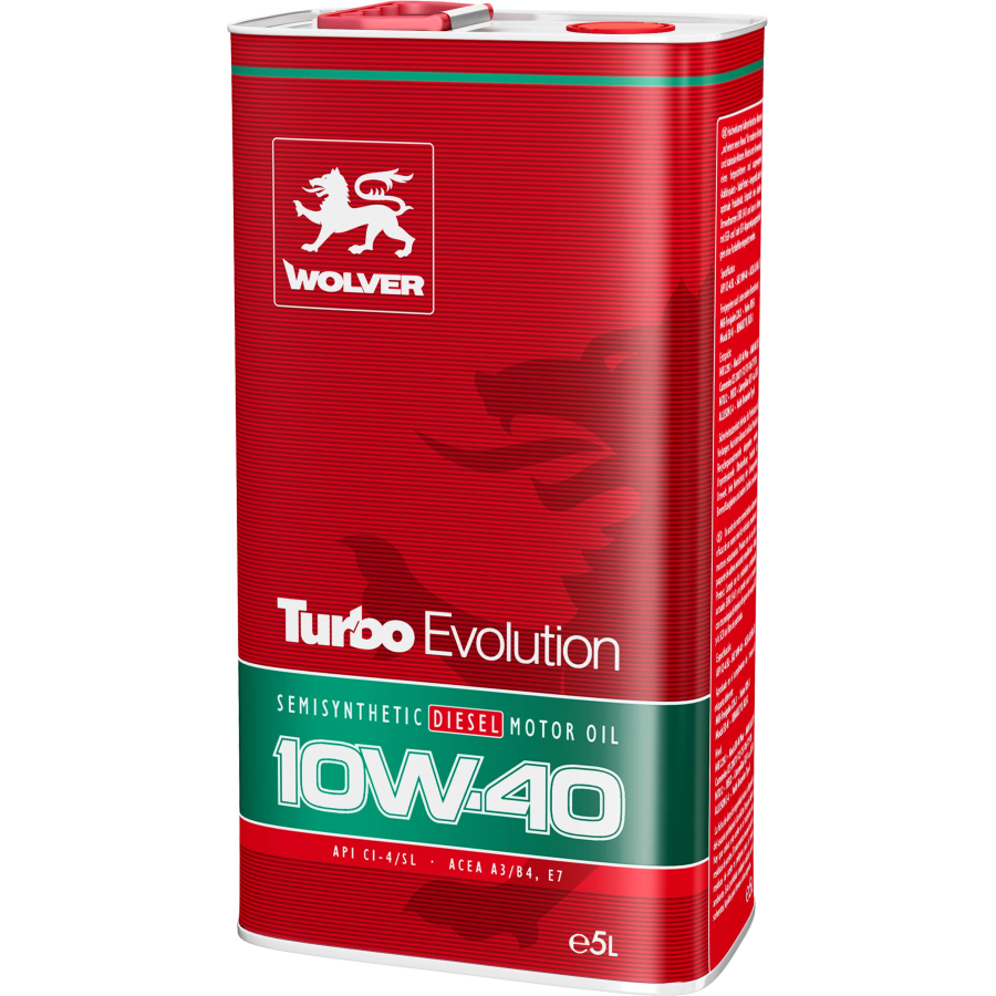 Олива моторна WOLVER TURBO EVOLUTION SAE 10W-40  каністра 5л жерсть