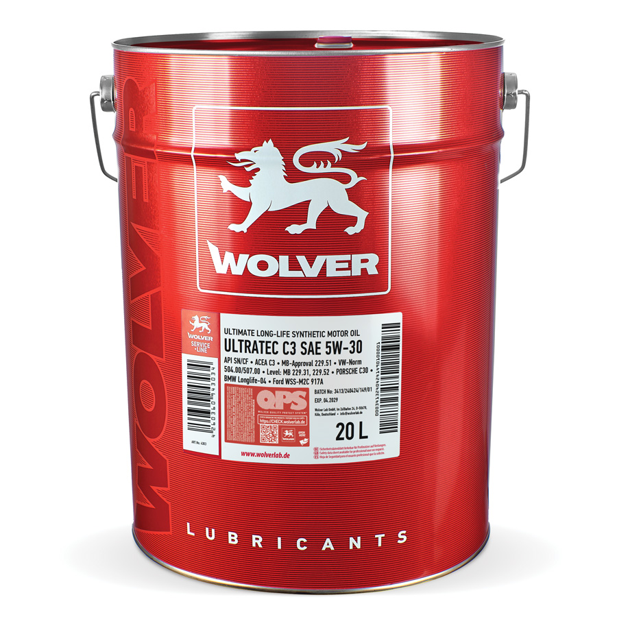 Олива моторна WOLVER ULTRATEC C3 SAE 5W-30  відро 20л жерсть