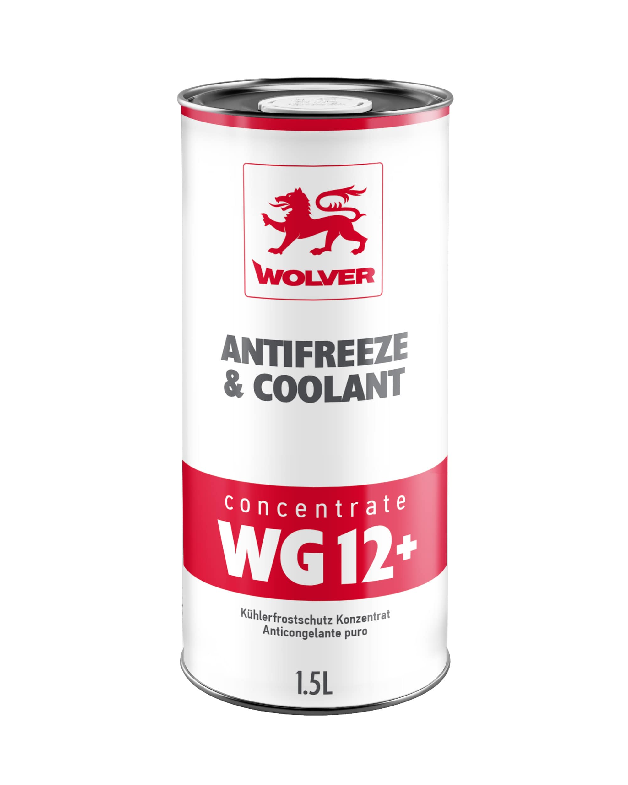 Рідина охолоджуюча WOLVER ANTIFREEZE & COOLANT CONCENTRATE WG12+ (RED)    банка 1,5л жерсть
