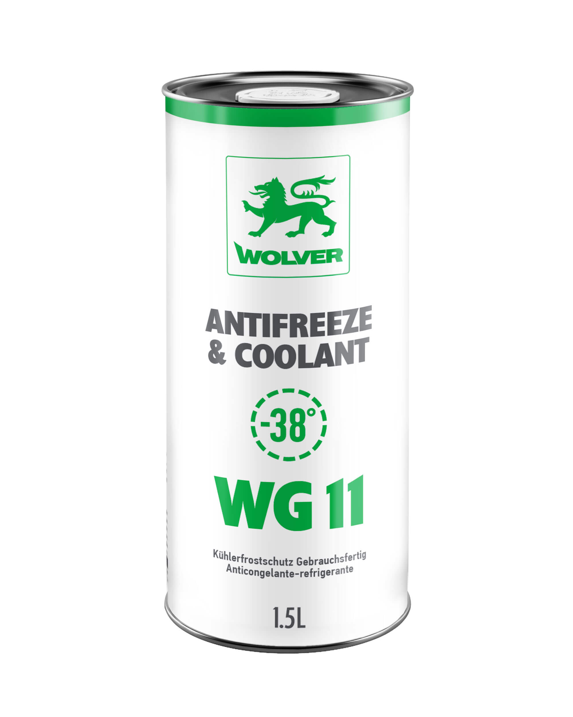 Рідина охолоджуюча WOLVER ANTIFREEZE & COOLANT WG11 (GREEN) банка 1,5л жерсть Рідина охолоджуюча WOLVER ANTIFREEZE & COOLANT WG11 (GREEN) банка 1,5л жерсть