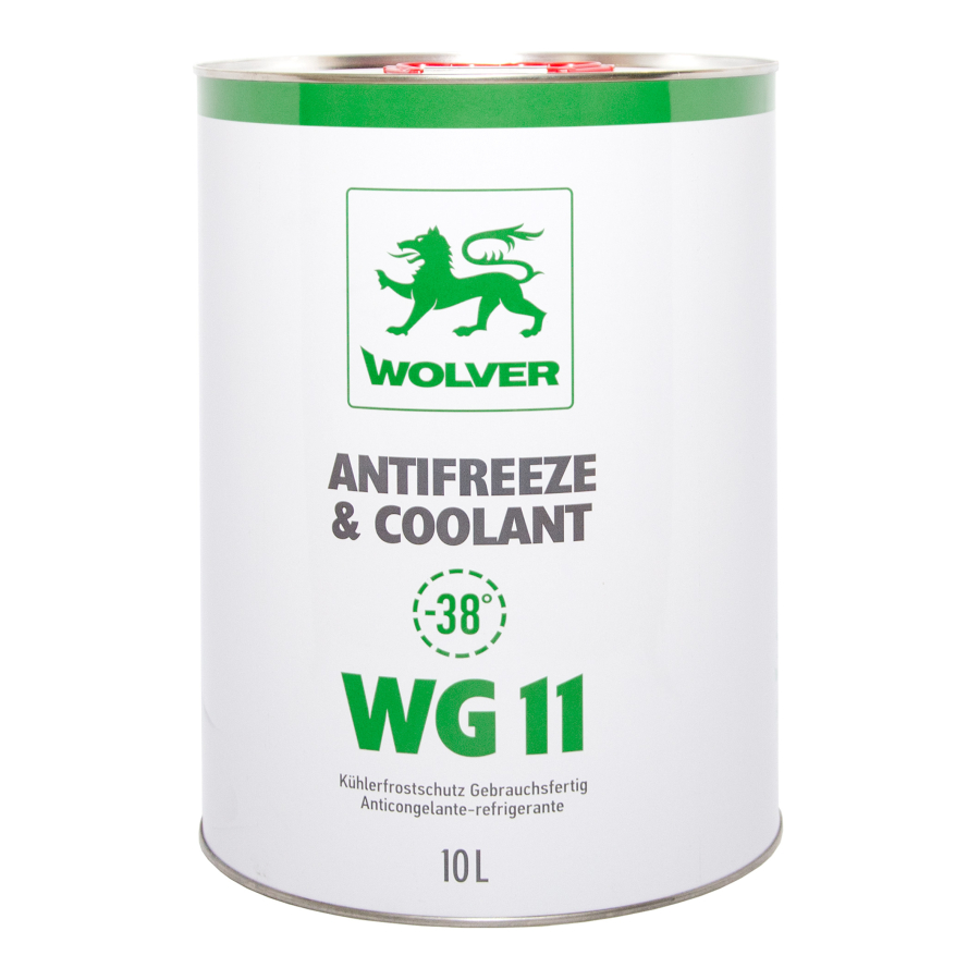 Рідина охолоджуюча WOLVER ANTIFREEZE & COOLANT  WG11 (GREEN)    відро 10л жерсть