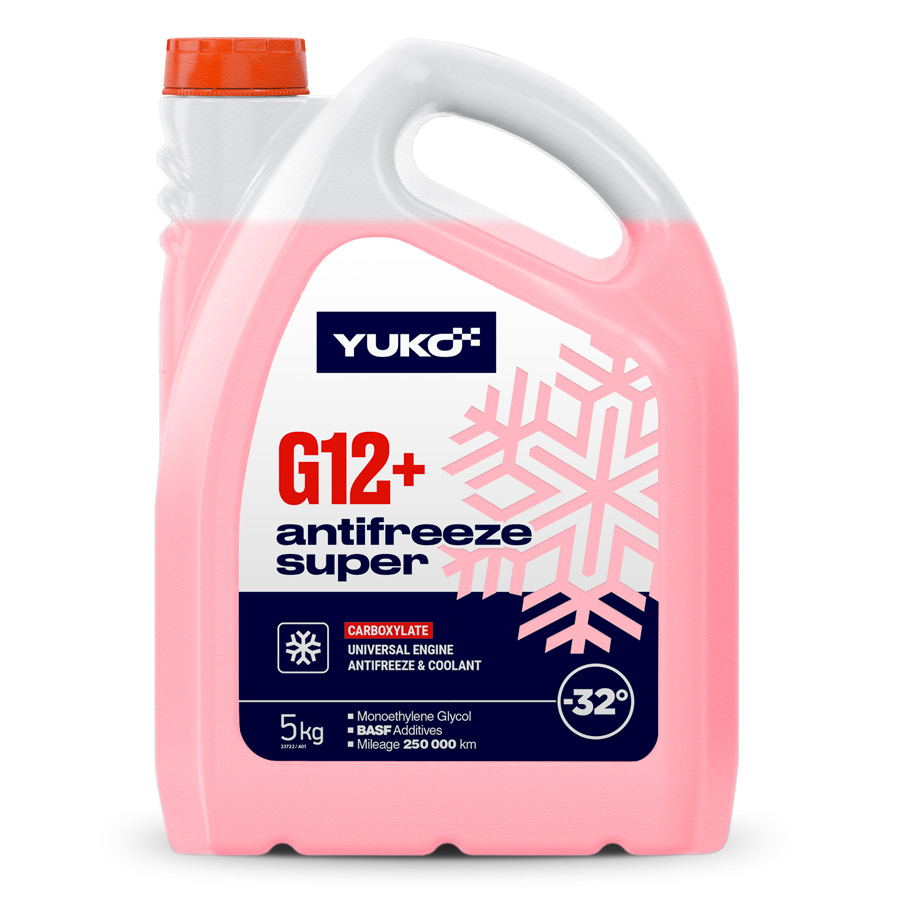 Рідина охолоджуюча YUKO Antifreeze -32 (Super G12+ червоний) 5кг каністра 5л ПЕ Рідина охолоджуюча YUKO Antifreeze -32 (Super G12+ червоний) 5кг каністра 5л ПЕ