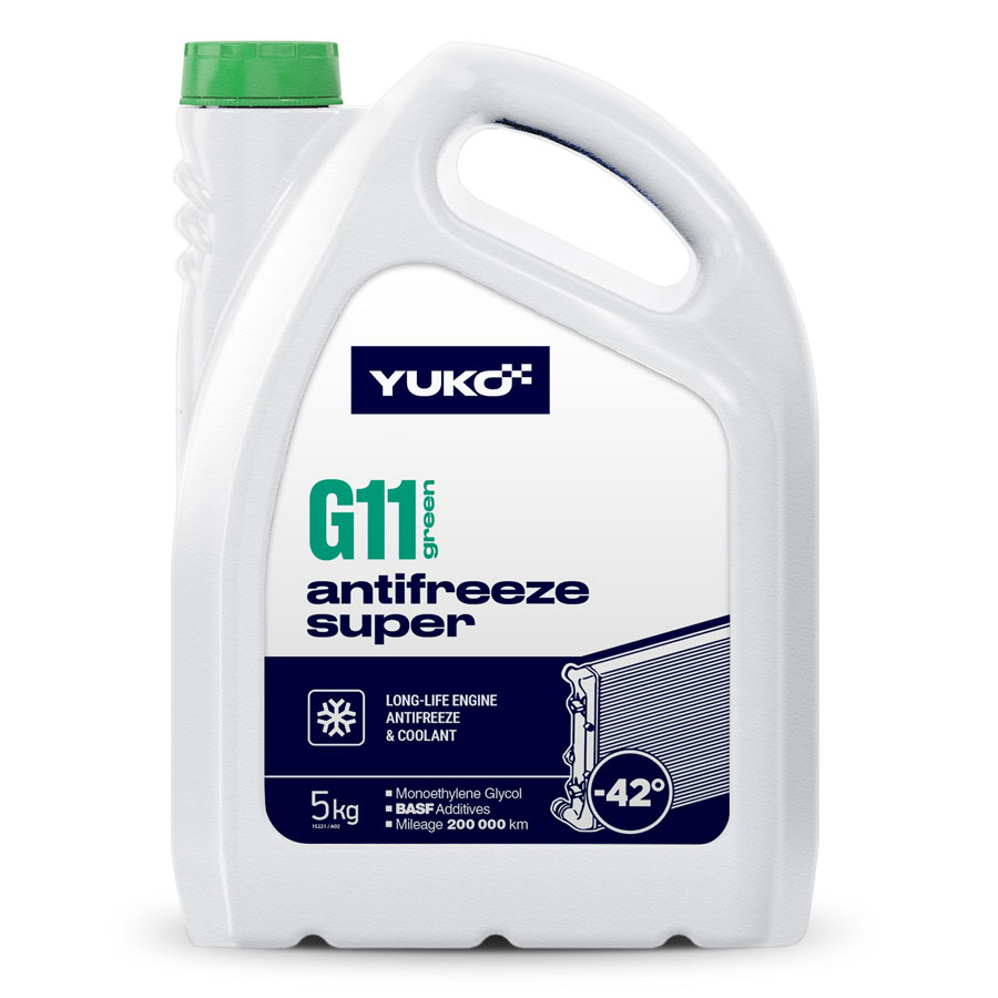 Рідина охолоджуюча YUKO Antifreeze -40 (Super G11 зелений) 5кг каністра 5л ПЕ Рідина охолоджуюча YUKO Antifreeze -40 (Super G11 зелений) 5кг каністра 5л ПЕ