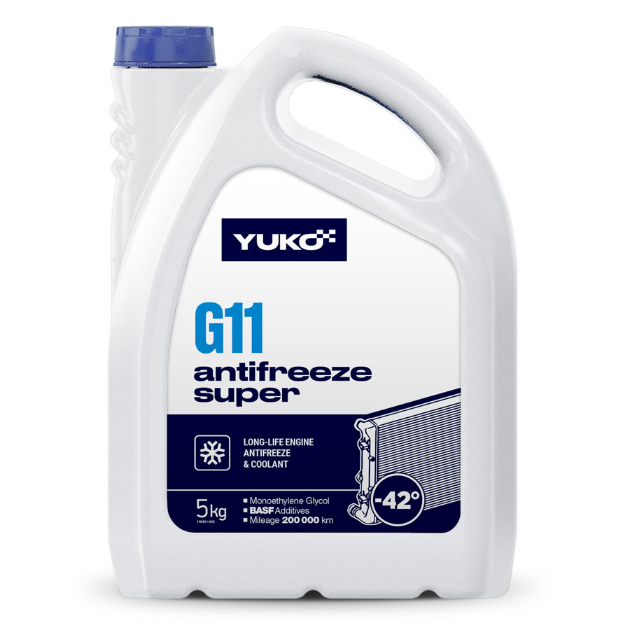 Рідина охолоджуюча YUKO Antifreeze -40 (Super G11 синій)   5кг каністра 5л ПЕ